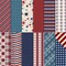 24 Pack Vintage American Flag Double-Sided Scrapbook Paper (12 Inches)